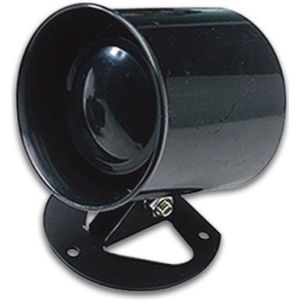 Bedrade piezo sirene, 110 dBA alarmgeluid, werkspanning 6-12 VDC, robuuste ABS-behuizing, compatibel met alarmsystemen, eenvoudi