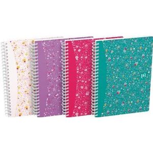 Oxford Floral hardcover spiraalschrift, ft A5, 60 vel, gelijnd, 3 geassorteerde designs