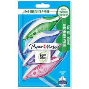 Paper Mate correctieroller Liquid Dryline Grip, blister 2 + 2 gratis
