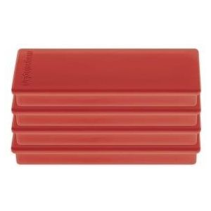 Discofix magnetoplan rechthoekige magneet in blisterverpakking, rood, 55 x 22 x 8mm, 4 stuks