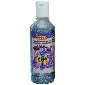 Jovi Plakkaatverf Glitter flacon van 250 ml, zilver