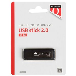 Quantore - USB-stick 2.0 - Zwart - 16GB - Gemaakt van 100% Gerecycled Plastic