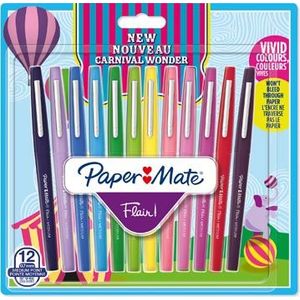 Paper Mate viltstift Flair Carnaval, blister met 12 stuks in geassorteerde kleuren
