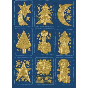 Stickers Herma 3982 DECOR kerstsymbolen, goud preeg