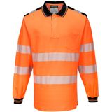 PW3 Hi-Vis Poloshirt Langemouw maat 4XL, Orange/Black