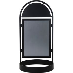 Zwart elegant stoepbord van metaal met kliklijst 50 x 70 cm. Dubbelzijdige presentatie voor een duidelijke presentatie van adver