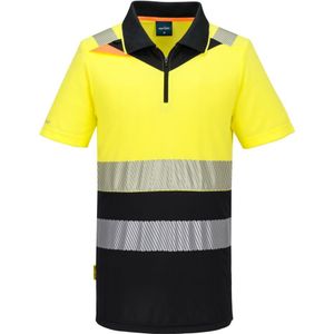 DX4 Hi-Vis polo korte mouw met rits maat 4XL, Yellow/Black