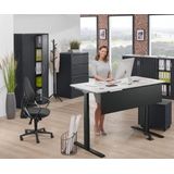 Verstelbare bureau FLEX MODUL lichtgrijs 1600 zwart