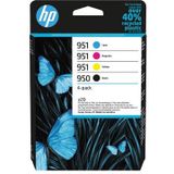 HP inktcartridge 950 en 951, 700 - 1.000 pagina's, OEM 6ZC65AE, 4 kleuren