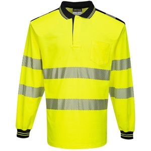 PW3 Hi-Vis Poloshirt Langemouw maat 4XL, Yellow/Black