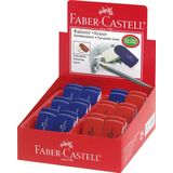 gum Faber-Castell SLEEVE MINI rood/blauw display a 24 assorti