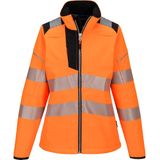 PW3 Hi-Vis Softshell voor dames maat L, Orange/Black