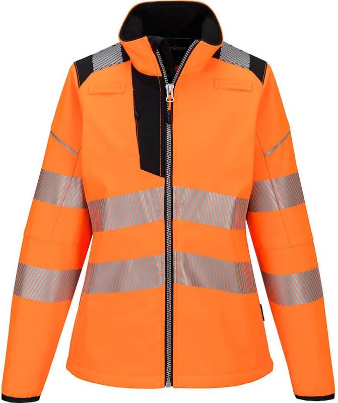 PW3 Hi-Vis Softshell voor dames maat L, Orange/Black