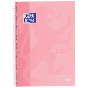 Notitieboek Oxford Touch Europeanbook A4  4-gaats lijn 80vel pastel roze