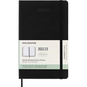 Agenda notitieboek 2022-2023 Moleskine 18mnd Large hard cover zwart