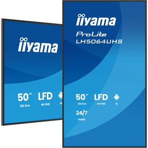 iiyama - ProLite LH5064UHS-B1AG - Digital Signage Display - Zwart - 50 Inch
