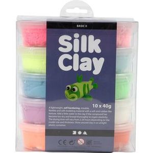 Klei Silk Clay basic-2 10 x 40gr 10 neon kleuren