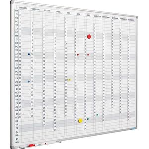 Planbord Softline profiel 8mm, Verticaal jaar, NL incl. maand-/dagen-/cijferstroken