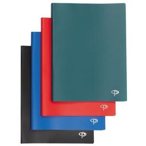 Pergamy showalbum, voor ft A4, met 20 transparante tassen, in geassorteerde kleuren [10x]
