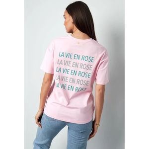 T-shirt la vie en rose | ROZE, S / Vrouwelijk