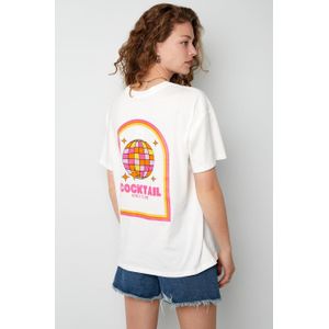 T-shirt Cocktail club | WIT, M / Vrouwelijk