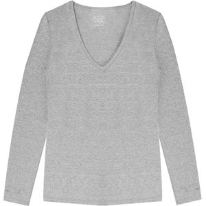 V-Neck T-Shirt LS - Grey Melee
