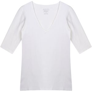 3/4 Sleeve V-Neck T-Shirt - White