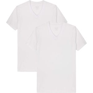 T Shirt V Neck KM White 2 pack - White