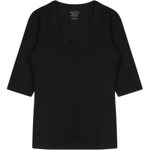 3/4 Sleeve R-Neck T-Shirt - Black