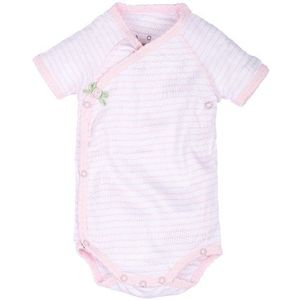 Baby Crossover Onesie SS - Stripes Pink