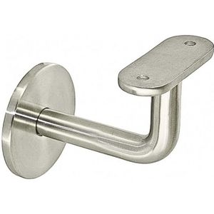 Leuninghouder - 74mm - RVS 316 - Geborsteld - Vlakzadel - Stokeind