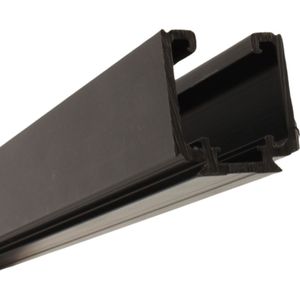 Schuifdeur bovenrail - zwart aluminium - 35x35mm - Lengte 3000mm