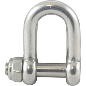 D-sluiting - RVS 316 (A4) - Ø6mm - Met Binnenzeskant En Borgmoer