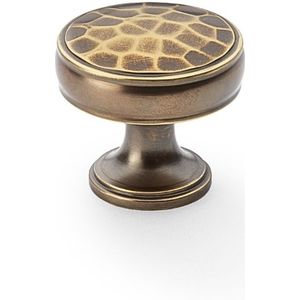 Meubelknop Hammered 'Lynd' - Antiek messing - Ø38mm - Hoogte 35mm