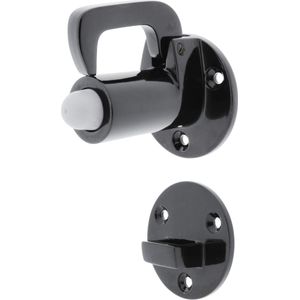 Deurvastzetter - Glans Zwart - 72mm - Met Valhaak En Deurplaat - 251201.00
