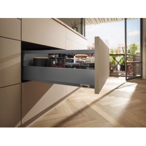 Blum Merivobox lade met reling - Hoogte E (209mm) - 600mm - 40kg - Oriongrijs