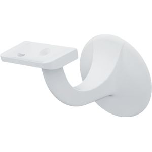 Leuninghouder Wit - Vlak Zadel - Aluminium Gegoten - Stokschroef - 3503-79
