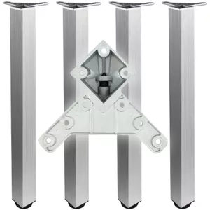 4 Stks Meubelpoten Verstelbare Bank Benen Rvs Meubelvoeten Accessoires Vervanging van Tafelkast Metalen Bank Bureau Bed Benen Meubels Risers met Schroeven (black10cm