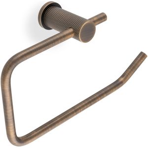WC-rolhouder Diamond Knurled 'Brunel' - Antiek messing