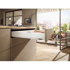 Blum Merivobox lade - Hoogte N (85,5mm) - 550mm - 40kg - Zijdewit - EXPANDO T bevestiging