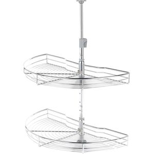 Carrousel 180°, Draad manden, Kastbreedte 800mm, Chroom