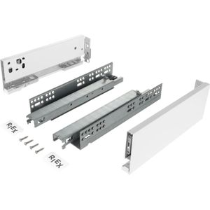 Zelfbouwlade set - Soft-close - Hoogtemm - Lengte0mm - Wit - Ladegeleiders + zijwandenset