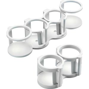 Bekerhouder plastic wit UV bestendig Ø90mm bevestiging met schroeven of zuignap