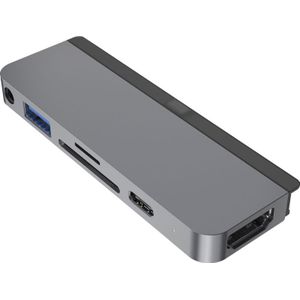 Hyper 6-in-1 usb C hub Space Gray voor Apple iPad Pro (2018/2020) en Air (2020)