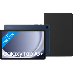 Samsung Galaxy Tab A9 Plus 11 inch 64GB Wifi Blauw + BlueBuilt Book Case Zwart