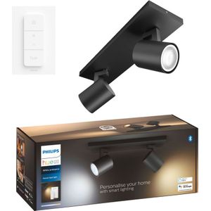 Philips Hue Runner 2-Spot opbouwspot White Ambiance Zwart + dimmer