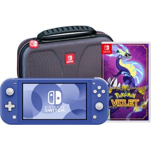 Nintendo Switch Lite Blauw + Pokémon Violet + Bigben Beschermtas