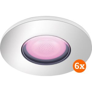 Philips Hue Xamento badkamerinbouwspot chroom White and Color 6-pack