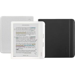 Kobo Libra Colour Wit + Notebook Sleep Cover Zwart