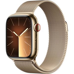 Apple Watch Series 9 4G 41mm Goud Rvs Milanese Polsband